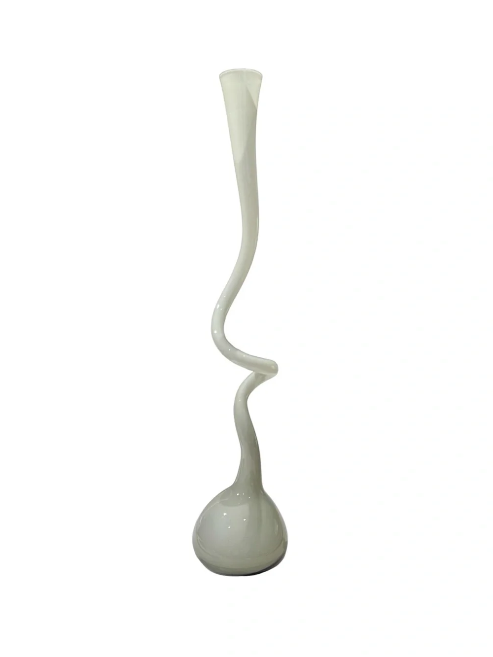 Normann Copenhagen Grey Twisted Glass Swing Spiral Large Vase - 19.75